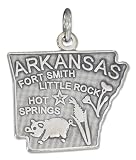 STERLING SILVER ANTIQUED ARKANSAS STATE CHARM
