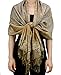 NYFASHION101 Large Soft Double Layer Jacquard Paisley Print Scarf Shawl Wrap - Light Grey