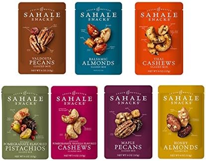 Sahale Snacks All Natural Glazed Nut Blend Variety Pack 4 Oz Each (VARIETY 7 PACK (1 FLAVOR EACH))