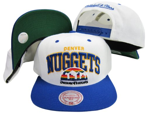 Denver Nuggets White/Blue Two Tone Plastic Snapback Adjustable Snap Back Hat / Cap