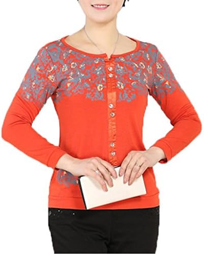 Womens New Product Long Sleeves T Shirt Lily Orange Yellow4Xl