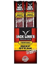 Jack Link's Beef Steak, Teriyaki, 2-Ounce Packages (Pack of 12)