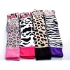 3 pairs ladies girls long welly boot socks uk 4-7 eu 35-41 animal print thick cotton