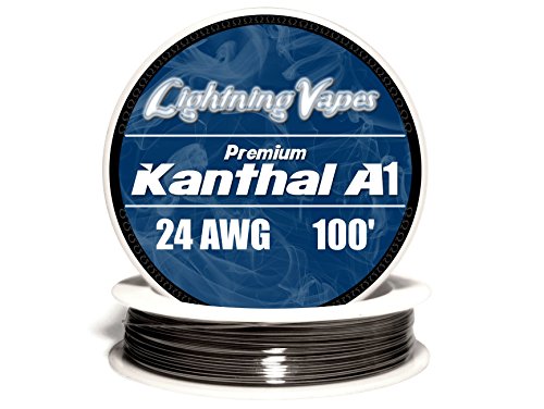 Genuine Lightning Vapes Kanthal 24 Gauge AWG A1 Wire 100ft Roll 0.51 mm , 2.04 Ohms/ft Resistance