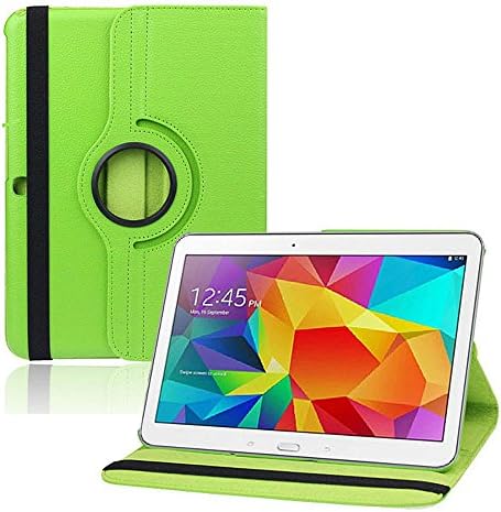 Amcctvshop 1pc Rotating Stand Leather Case for Samsung Galaxy Tab 4 10.1 T530 Green