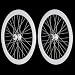 Fixie Freewheel Track Wheel Wheelset Deep V White+Tires