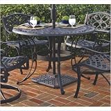 Outdoor Cast Aluminum 42 Round Dining Table in Black Metal