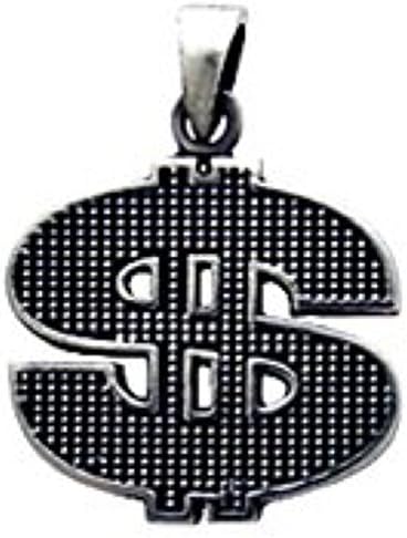 Dan Jewelers Bling Money Dollar Sign Pewter Pendant Necklace