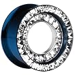 7/8" Blue Titanium Clear CZ Double Row Screw Fit Tunnel
