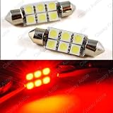 36mm Festoon 6 LEDs SMD LED Bulb Brillant Red for 3021 DE3021 6411 6413 6418 DE3423... by CLASSY AUTOS