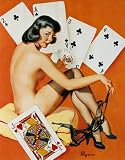 Poker Pin Up Artist Gil Elvgren Vintage Classic Pin Up Girl Poster Print