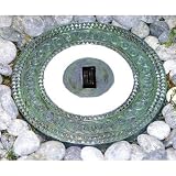 HomeBrite Solar 30172 13 Inch Solar Stepping Stone - Round - Garden Green Color