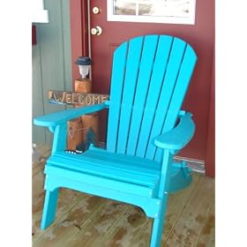 Forever Phat Tommy Recycled Folding Poly Adirondack Chair - Teal