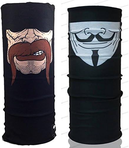 V for Vendetta &amp; the Beard Buff Mask Scarf Bandana Multi Functional Headwear 013149 Biker Bb Gun Fishing Angler Extreme Motocross
