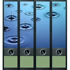 File Art - Design Etiketten - Motiv Waterdrops - breit