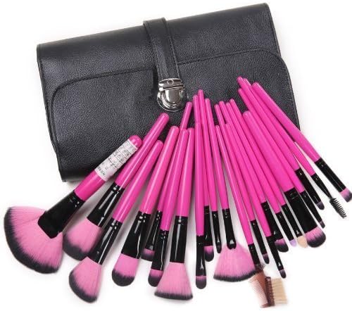 niceEshop 22pcs Professional Cosmetic Makeup Brush Set With Pink Bag