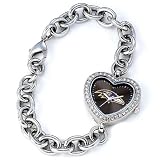 Baltimore Ravens SILVER RHINESTONE WOMEN'S/LADIES HEART WRIST WATCH
