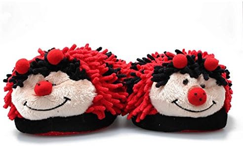 Kreative Kids Fuzzy Ladybug Slippers (Red &amp; Black, Adult)