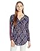 Lucky Brand Women's Tile Paisley Henley Top