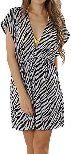New Sexy Women's Oversized Beach Dress Bikini Swimwear Cover-up Black-White