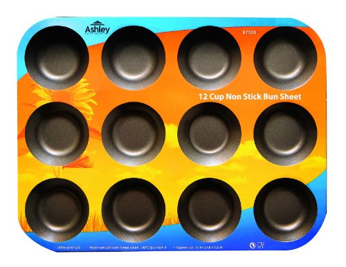 12 Cup Non Stick Kitchen Cooking Bun Sheet, Ideal For Buns, Cupcakes, Fairy cakes