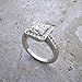 14K White Gold Art Deco Style CZ Square Shape