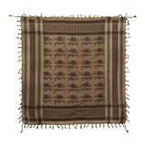 Tan Keffiyeh Shemagh Skull Crossbones Tactical Scarf