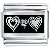 Hearts & Love Two Heart Laser Italian Charm Bracelets