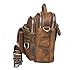 Men's Vintage Thick Cowhide Leather Travel Waist/chest Day Pack Cross Body Fanny Bag