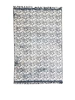 ICONS CORNER Alfombra Efecto Desgastado (Blanco / Azul)