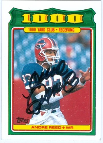 Andre Reed Autographed/Hand Signed Football Card (Buffalo Bills) 1988 Topps 1000 Yard Club #28