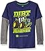 John Deere Little Boys' Toddler Dirt Magnet Thermal Tee, Navy/Medium Heather Grey, 3T