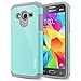 Galaxy J3 Case, Galaxy Amp Prime Case, Galaxy Express Prime Case, RANZ Grey with Aqua Blue Hard Impact Dual Layer Shockproof Bumper Case For Samsung Galaxy J3 / Galaxy Express Prime / Galaxy Amp Prime
