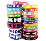21pcs One Direction 1D Bracelet Lot Silicon Wristband w/ Special I Love 1D Gift Box