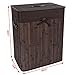 Songmics Folding Laundry Basket With Lid Bamboo Hampers Dirty Clothes Storage Rectangular Dark Brown ULCB63K