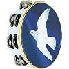 Remo Tambourine, 10 Diameter, 8 Pairs Jingles x 2 Rows, 'Religous Dove' Graphic