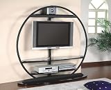 Black Global LCD / Plasma Flat Panel TV Stand with Bracket