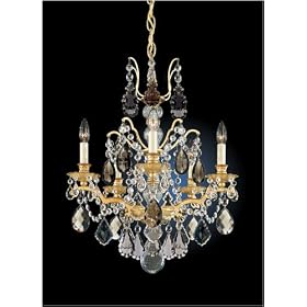 Schonbek 5769-35SJ Golden Birch / Soft Jewel Bordeaux Crystal Five Light Up Lighting Chandelier from the Bordeaux Collection thumbnail