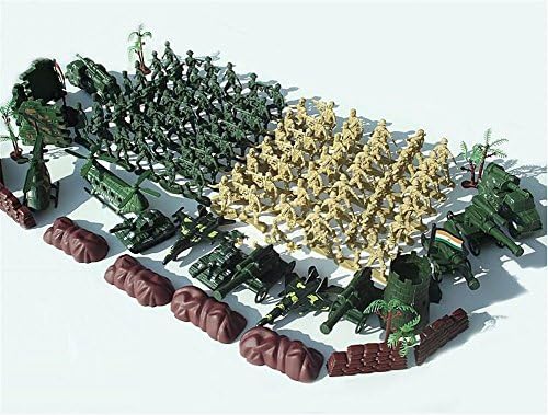 108pcs/set Figure Soldiers Play Set World War II Simulation Battlefield Toy Plastic Soldier Set Toys