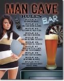 Man Cave Rules Tin Sign Man Cave Rules Tin Sign