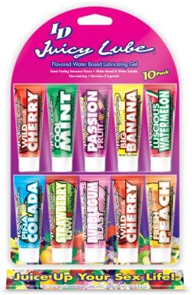 I-d Juicy Waterbased Lube - 12 G Asst Flavors Blister Pack Of 10