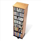 Oak & Black 2-sided Spinning Multimedia (DVD,CD,Games) Storage Tower By Prepac