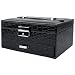 Black Crocodile Manmade Leather Top Opening 1-Drawer Jewelry Box Travel Case Necklace Earrings Bracelet Ring Storage Organizer with Lock