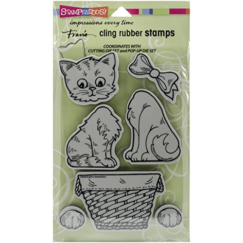 Stampendous cling pop up kitties rubber stamp set