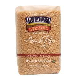 DeLallo Organic Whole Wheat Acini di Pepe #70, 16-Ounce Units (Pack of 16)