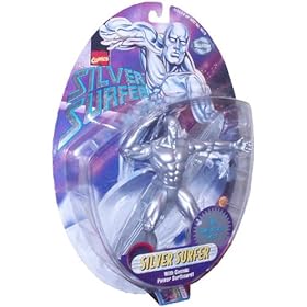  Marvel Comics 30th Anniversary Year 1997 Collector Edition Series 6 Inch Tall Action Figure - The Silver Surfer with Cosmic Power Surfboard