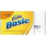 Bounty Basic Large Paper Towels, White, 12 Count (Pack of 2)