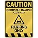  CAUTION QOBUSTAN RAYONU PARKING ONLY  PARKING SIGN AZERBAIJAN