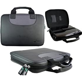 ULTIMATEADDONS Black Briefcase Style Bag for Fujitsu Siemens Amilo Mini UI 3520