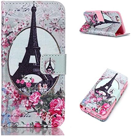 iPhone 6 Case, [Kickstand] Pattern Premium PU Leather Wallet [Card Slots Cash Compartment] Flip Cover for Apple iPhone 6/6S (eiffel tower 1)